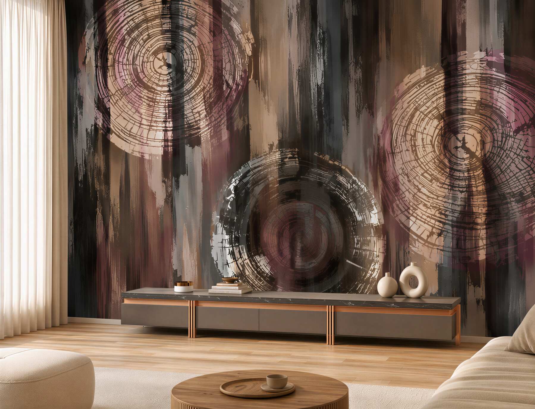 Fotobehang beige houten nerven minimalistisch voor een modern interieur