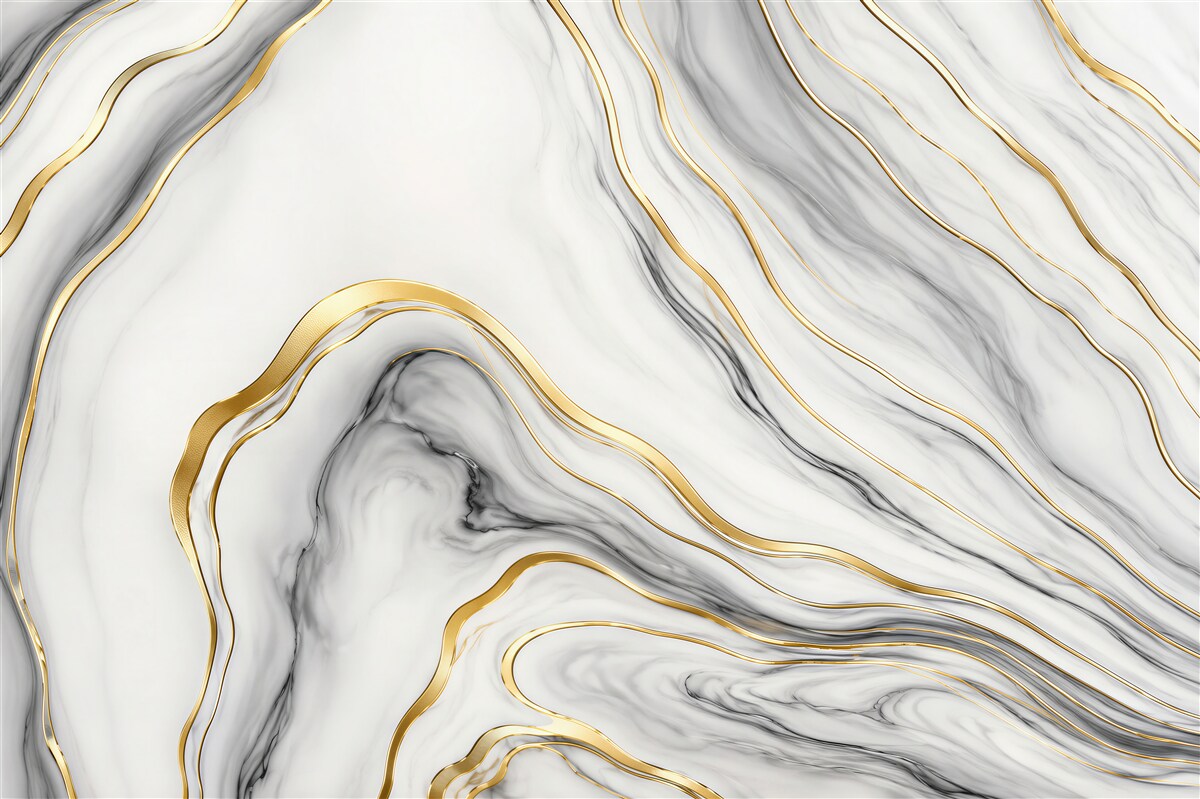 Fotobehang elegante moderne witte marmer met gouden aderen