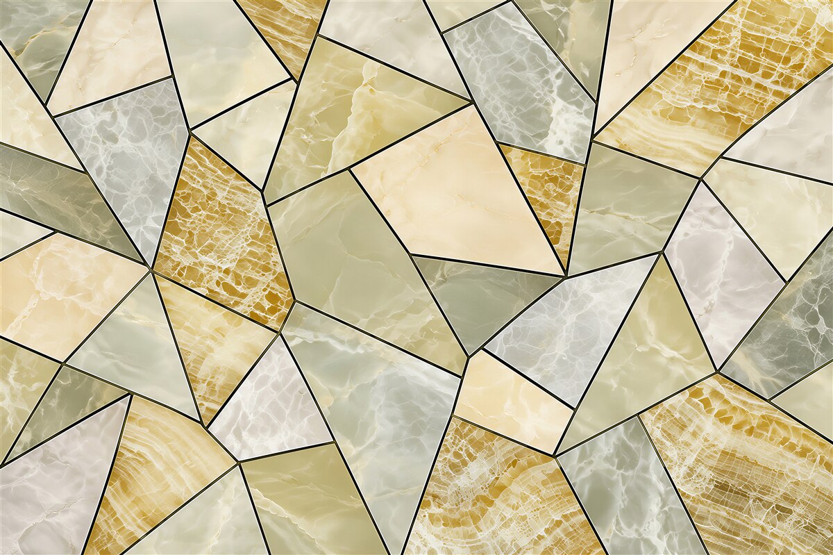 Fotobehang onyx marmer wit-groen met gouden aderen elegant