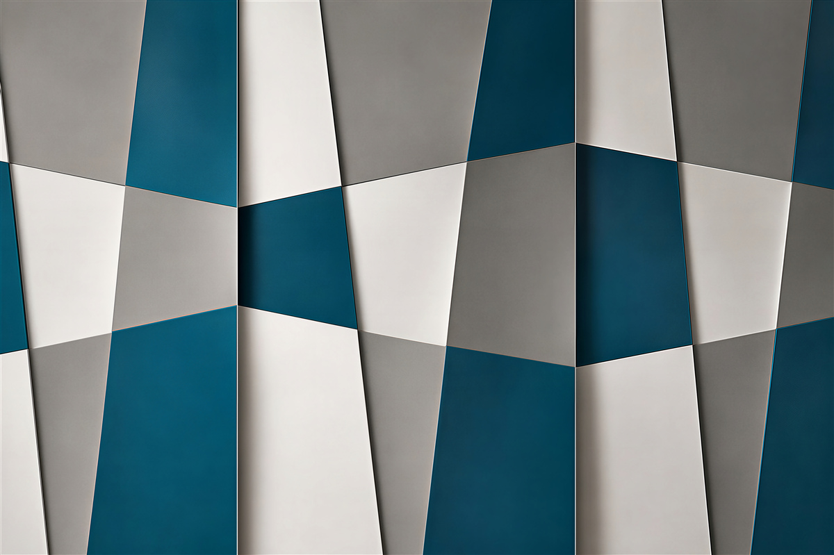 Fotobehang abstracte geometrische panelen blauw grijs modern