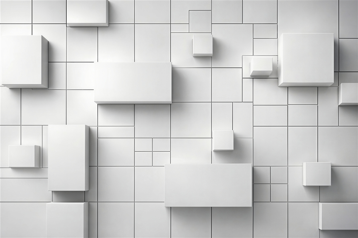 Fotobehang witte geometrische 3D-panelen moderne abstractie