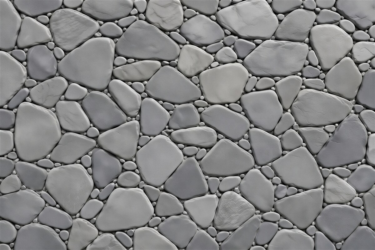Fotobehang lichte decoratieve stenen 3D in minimalistische stijl