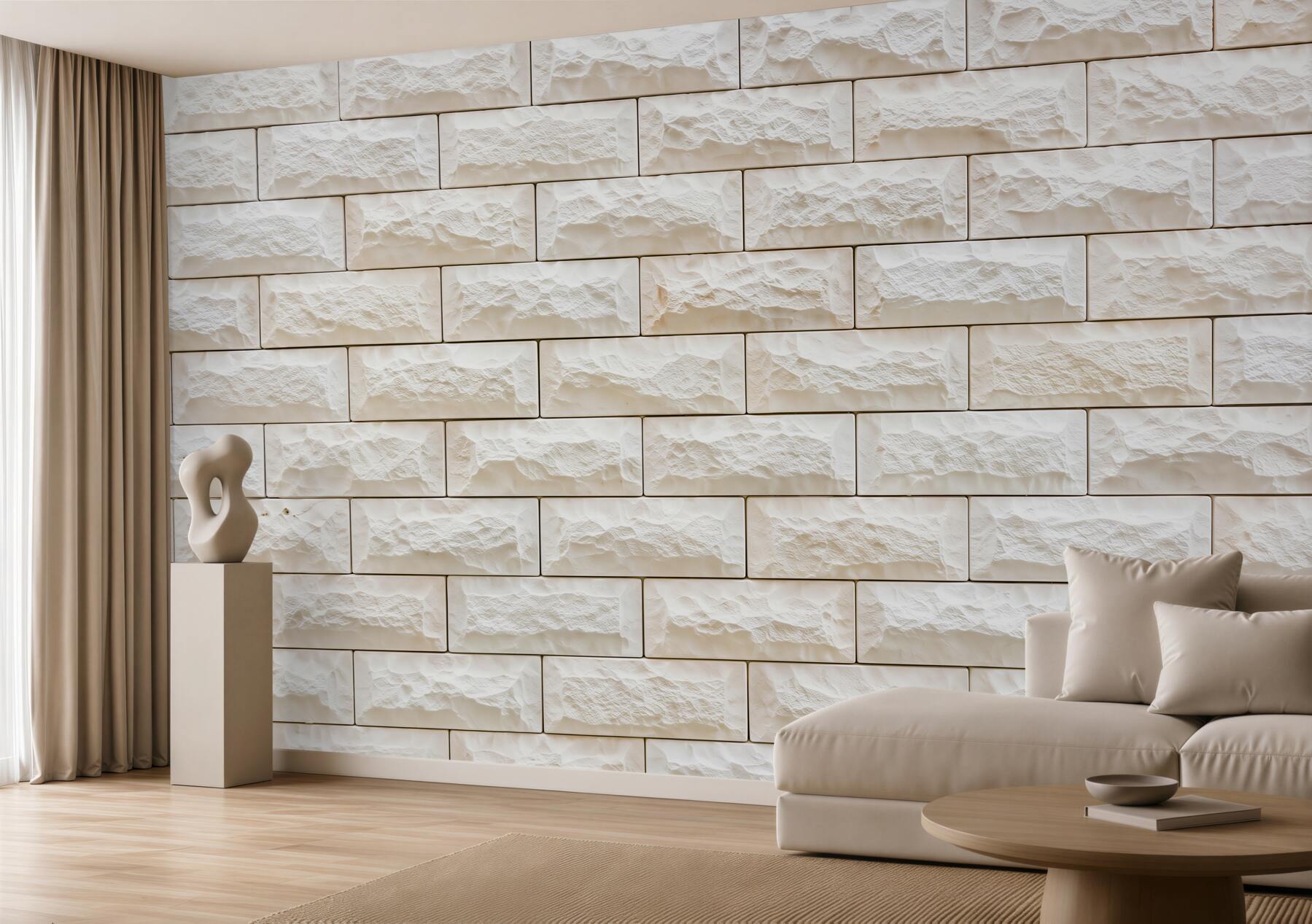 Fotobehang stenen muur van licht