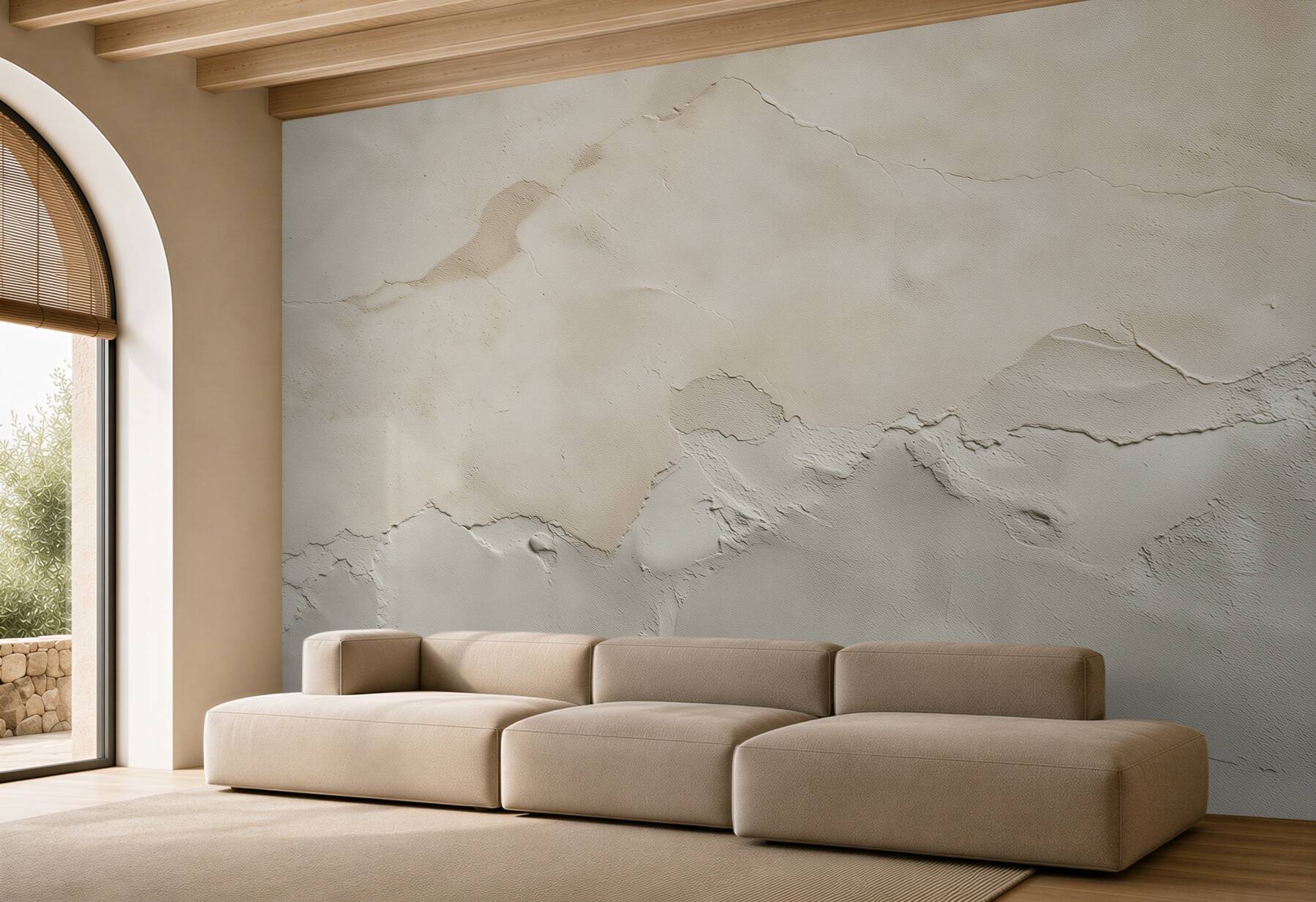 Fotobehang gebarsten betonwand