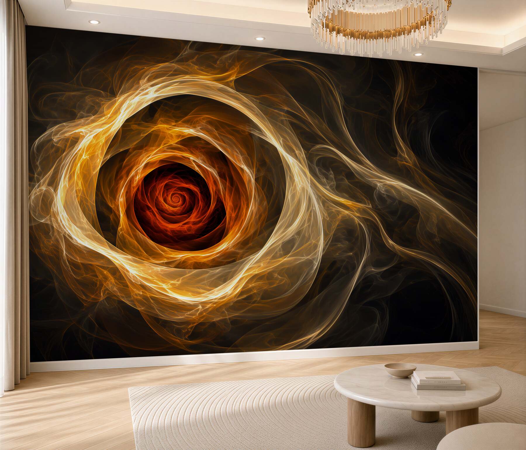 Fotobehang abstracte rozenstructuur met licht