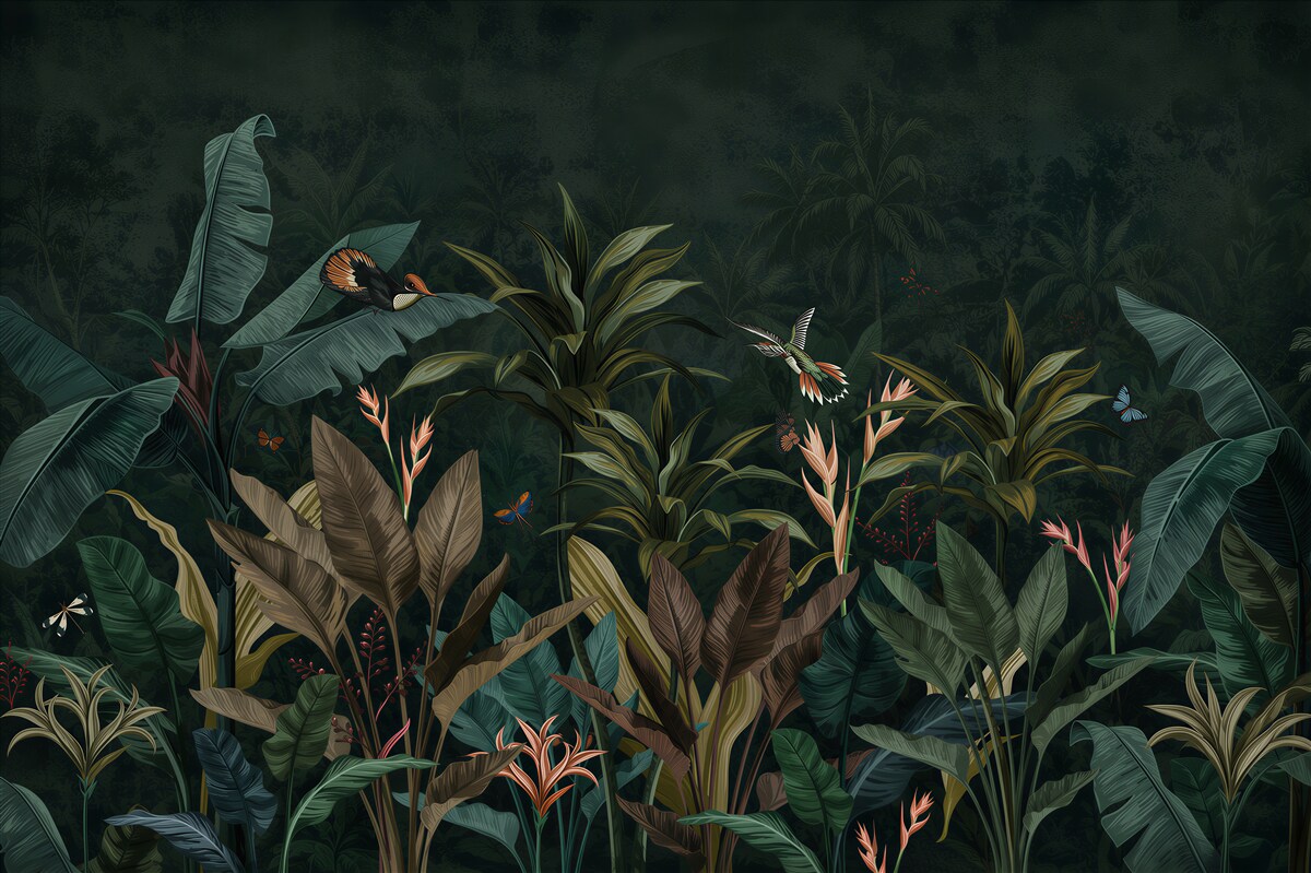 Fotobehang nacht in de tropische jungle