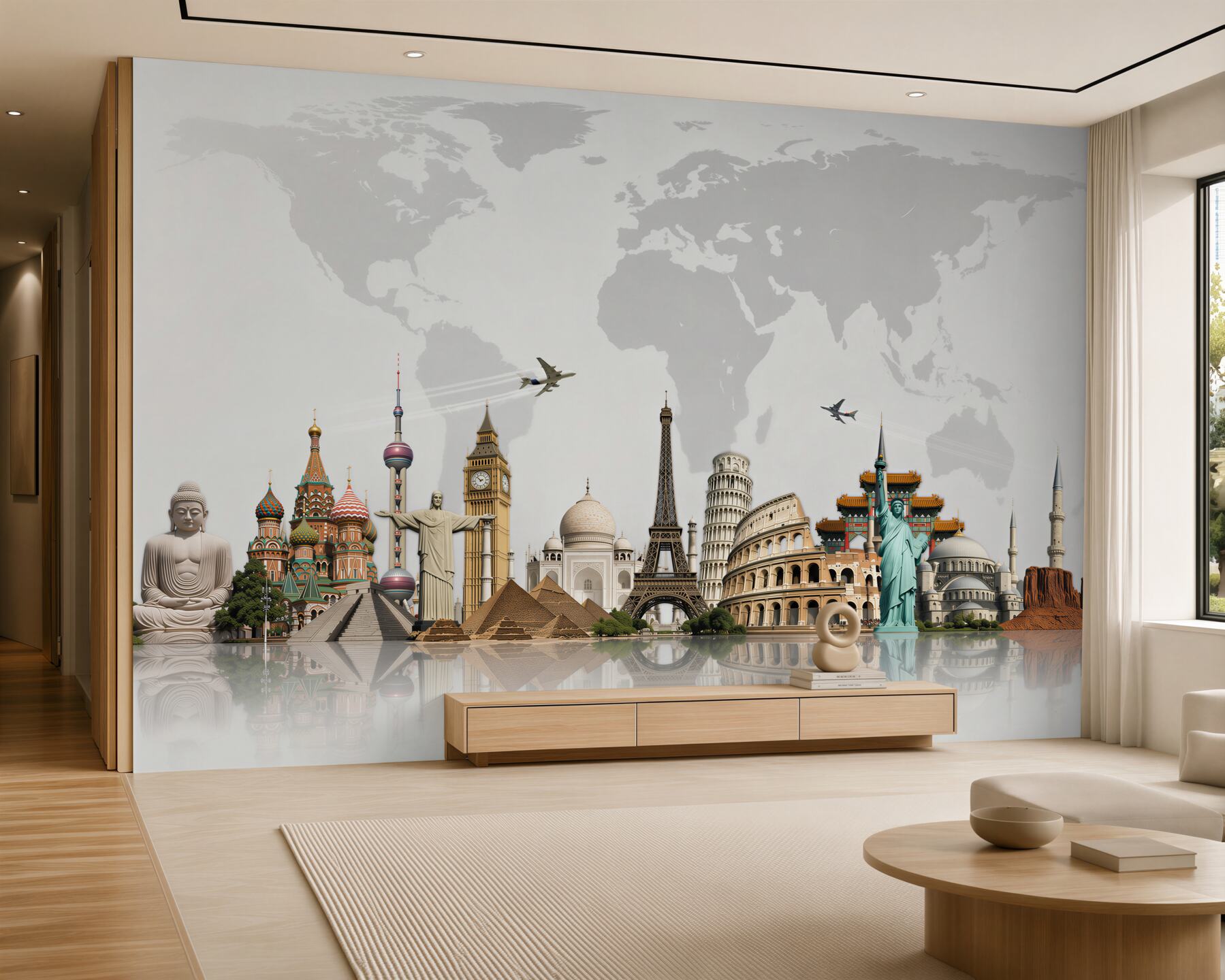 Fotobehang de beroemdste gebouwen ter wereld