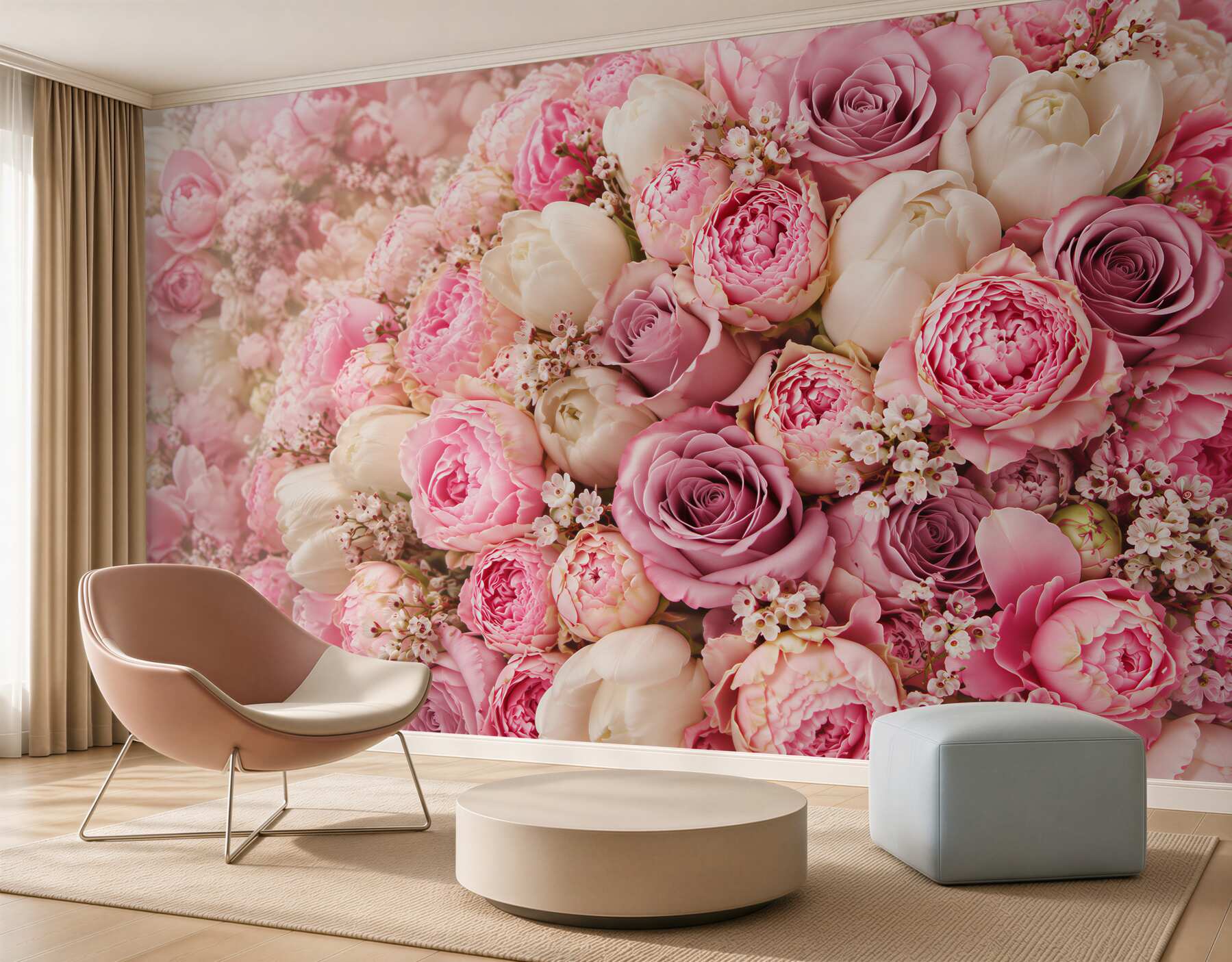 Fotobehang prachtige boeket van verschillende bloemen
