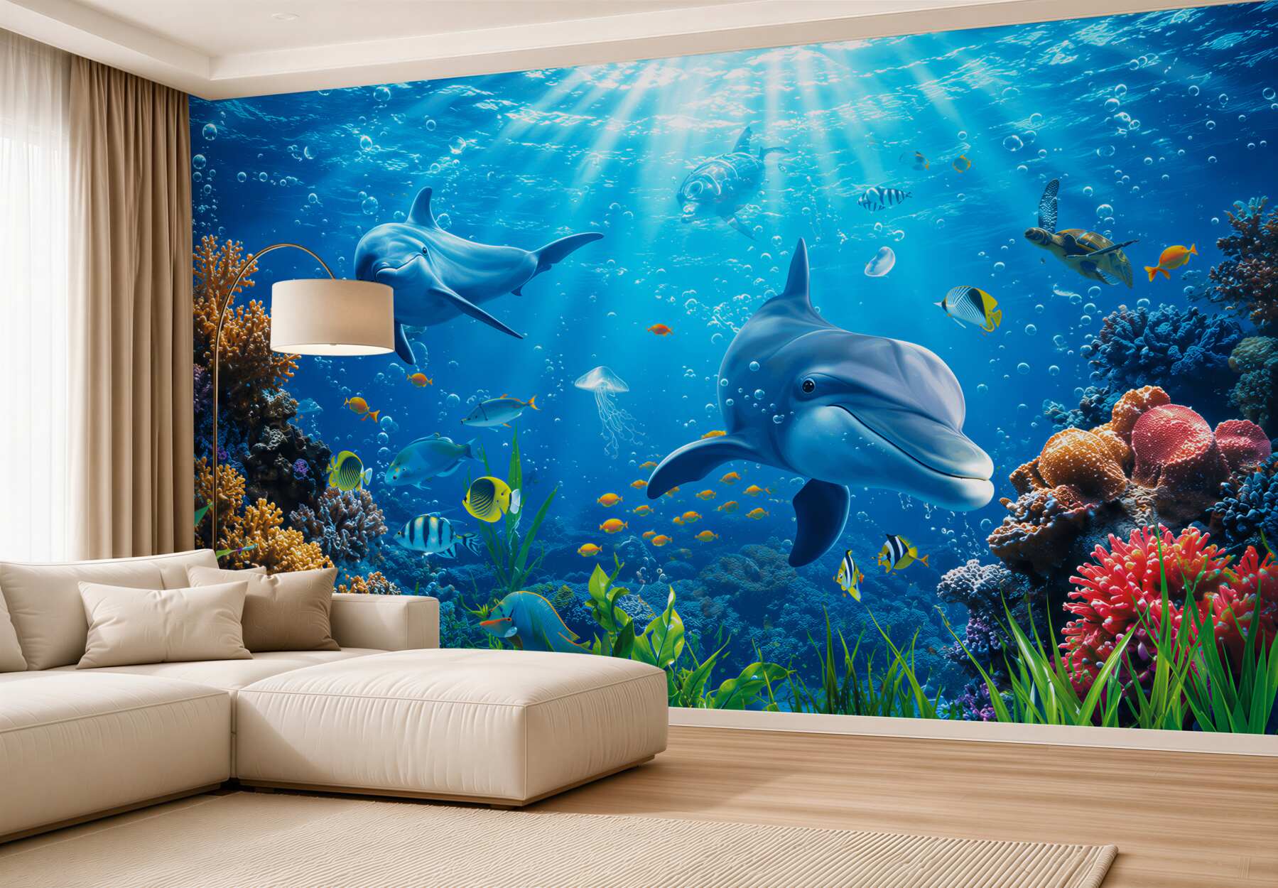 Fotobehang stralucende onderwaterwereld