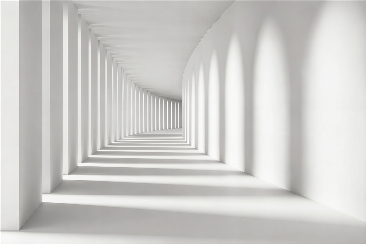 Fotobehang hoge kolommen van de uitgangstunnel