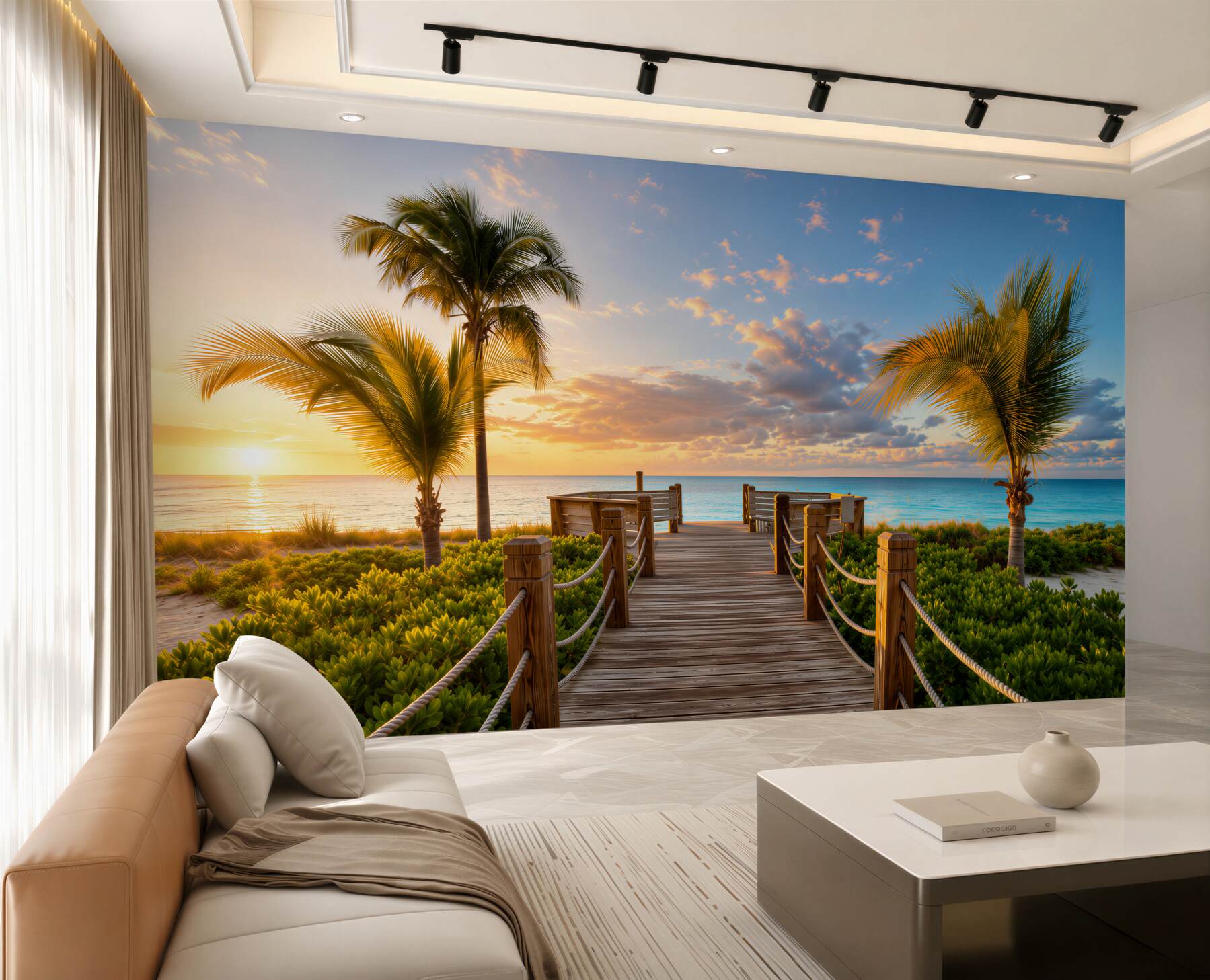 Fotobehang weg naar het tropische strand