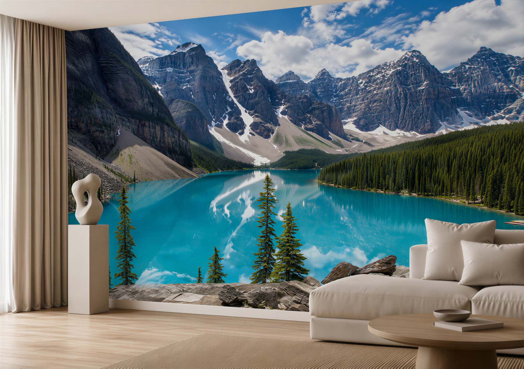 Fotobehang azuurblauwe wateren van bergstromen
