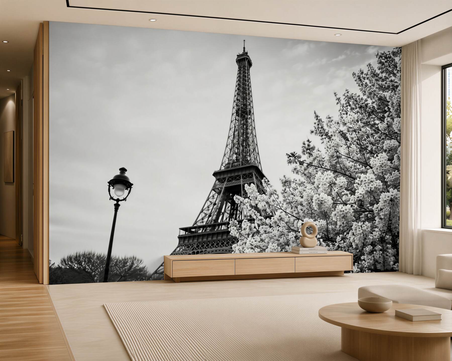 Fotobehang Eiffeltoren zwart-wit