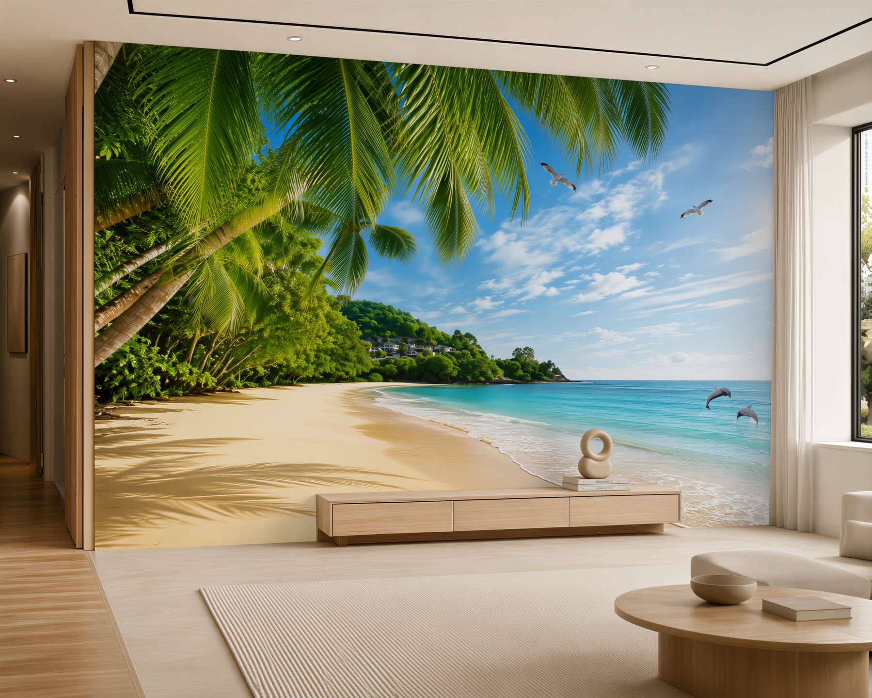 Fotobehang zandstrand op een onbewoond eiland