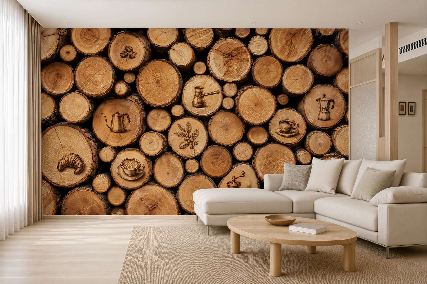 Fotobehang wijnkurken met foto's