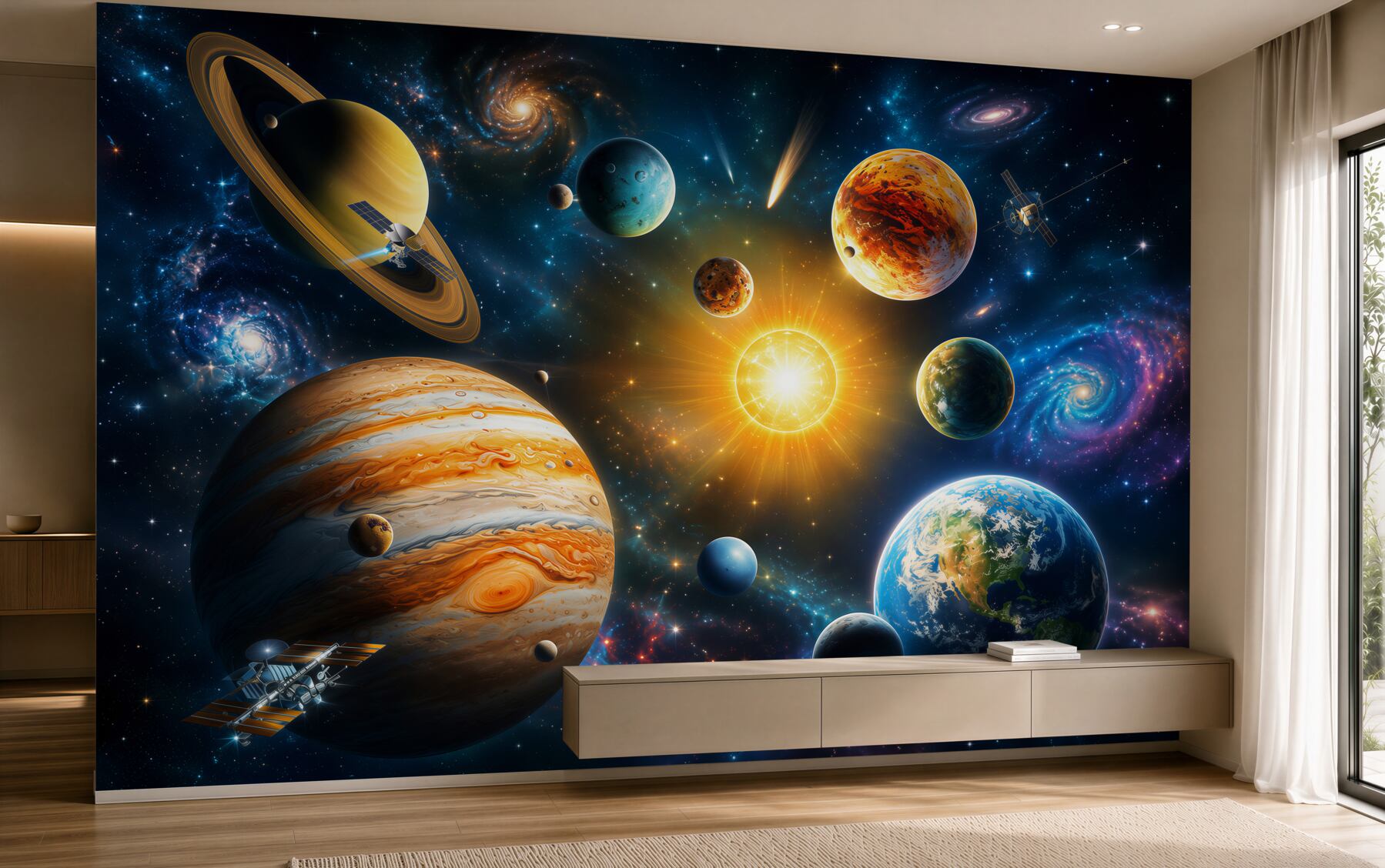 Fotobehang schoonheid van verschillende planeten