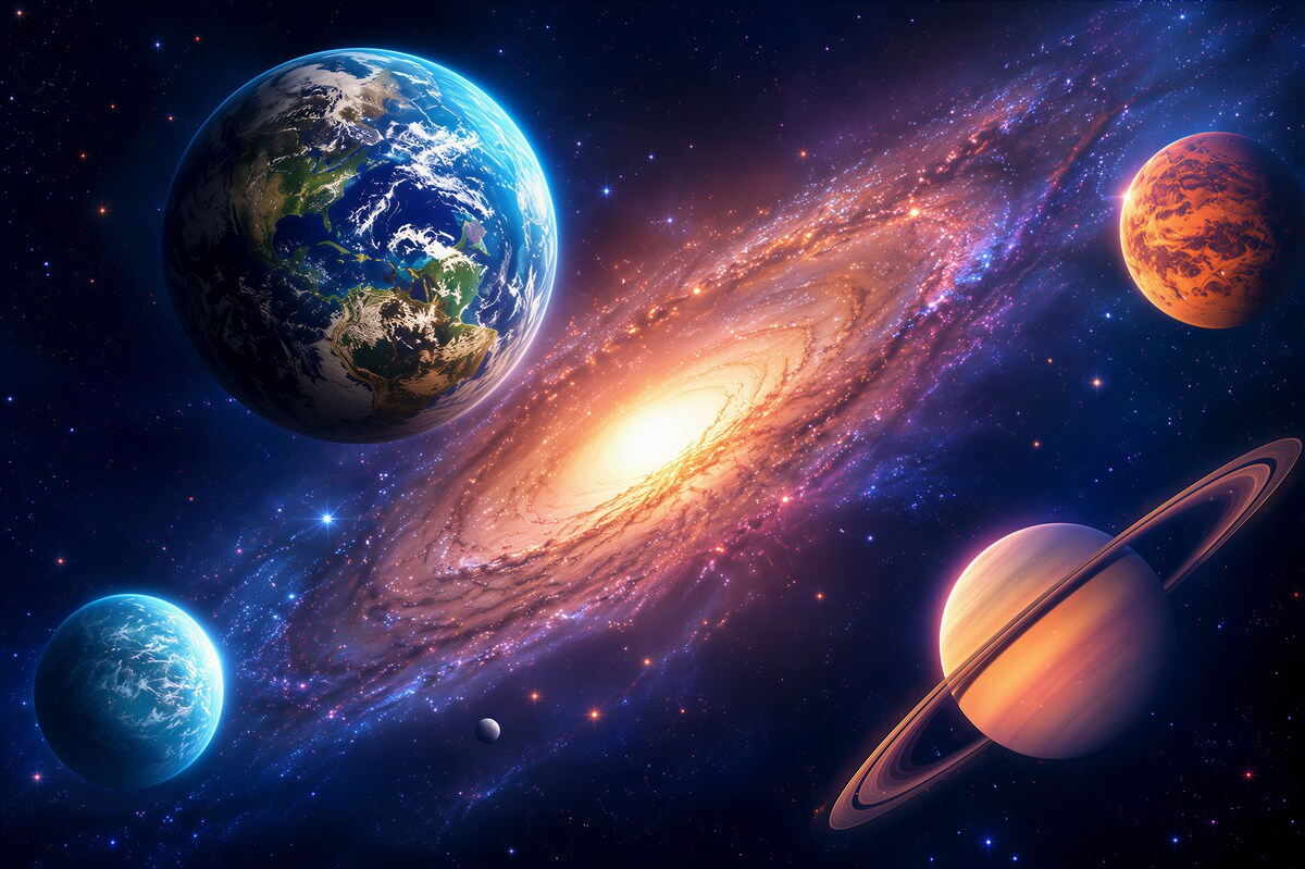 Fotobehang planeten van het zonnestelsel