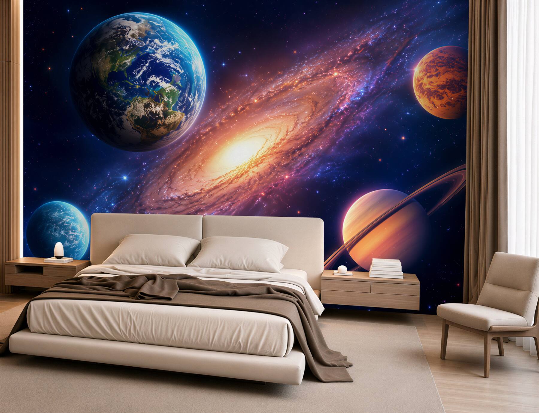 Fotobehang planeten van het zonnestelsel