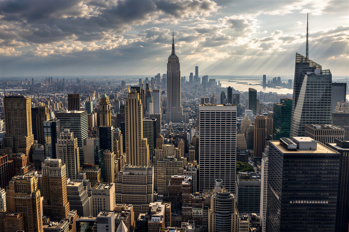Fotobehang New York wacht op de regen