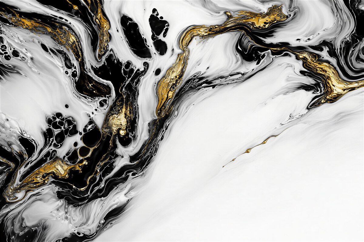 Fotobehang besneeuwde hellingen met gouden stenen