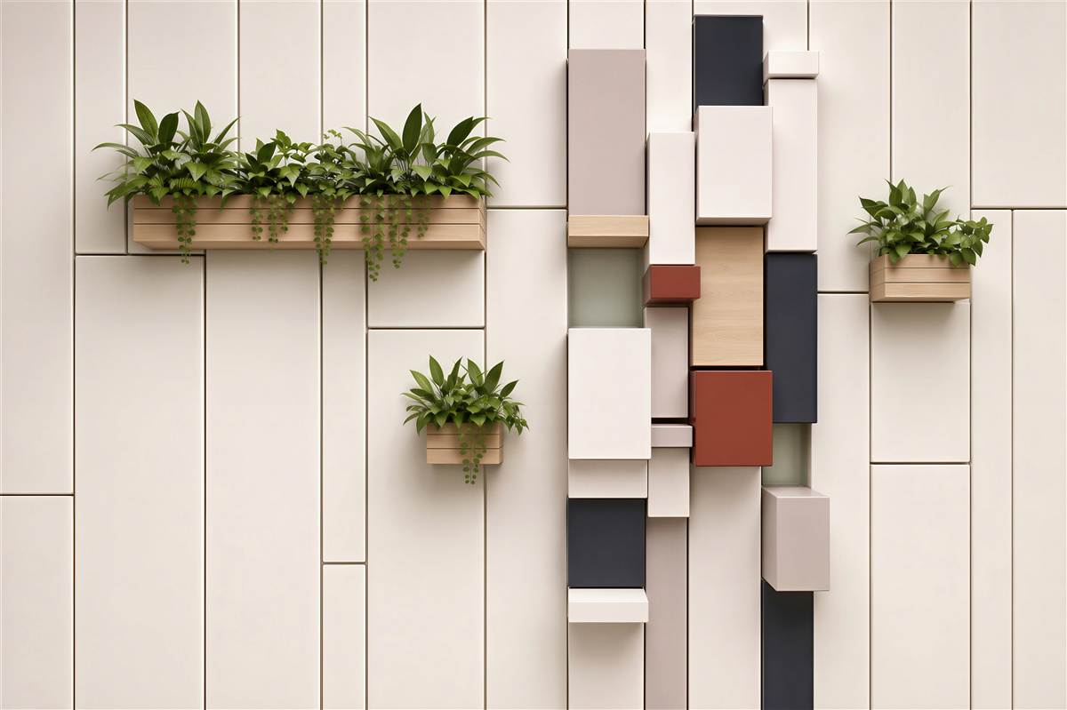 Fotobehang bloempotten met kruiden