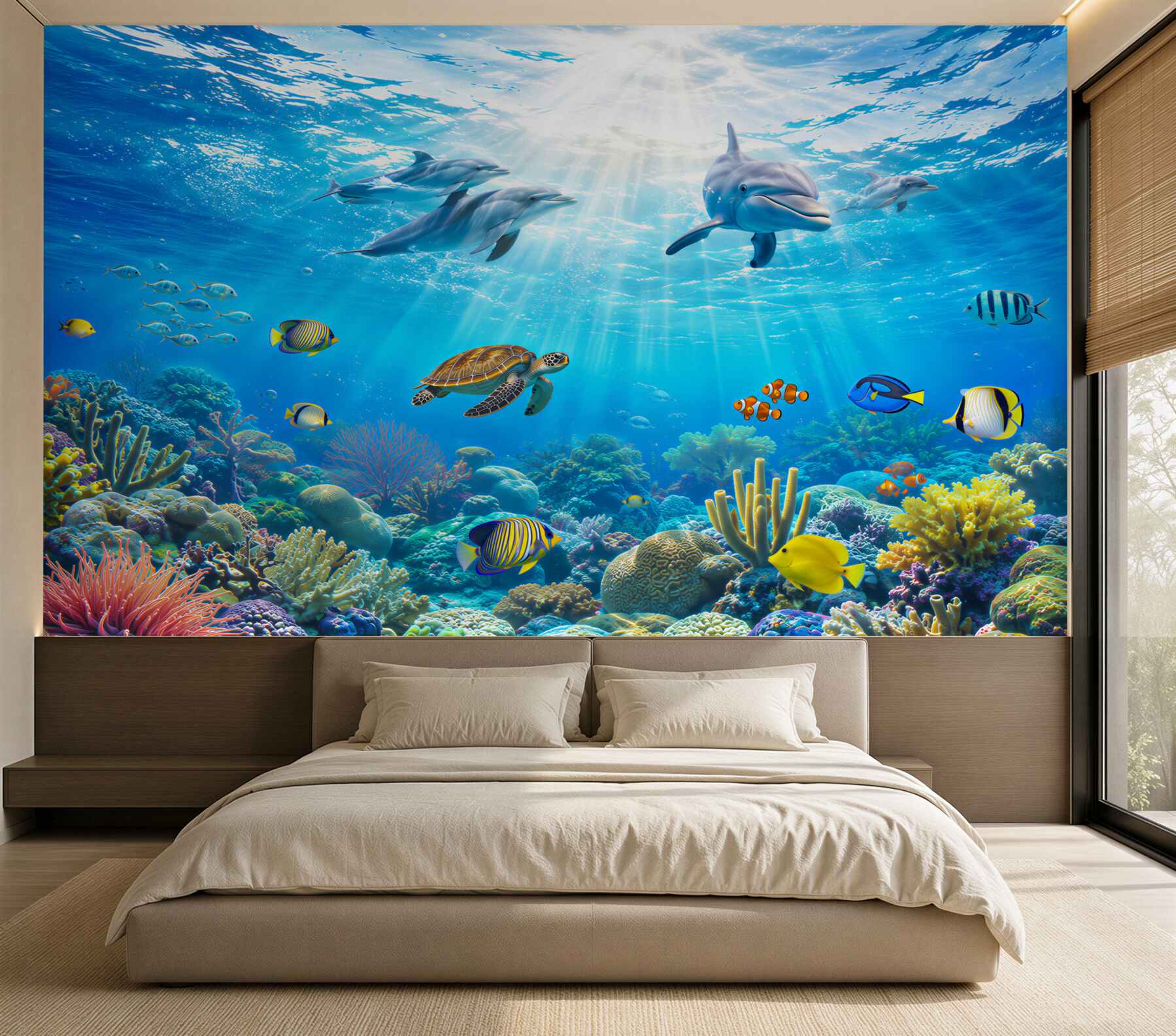 Fotobehang onderwaterwereld op de bodem