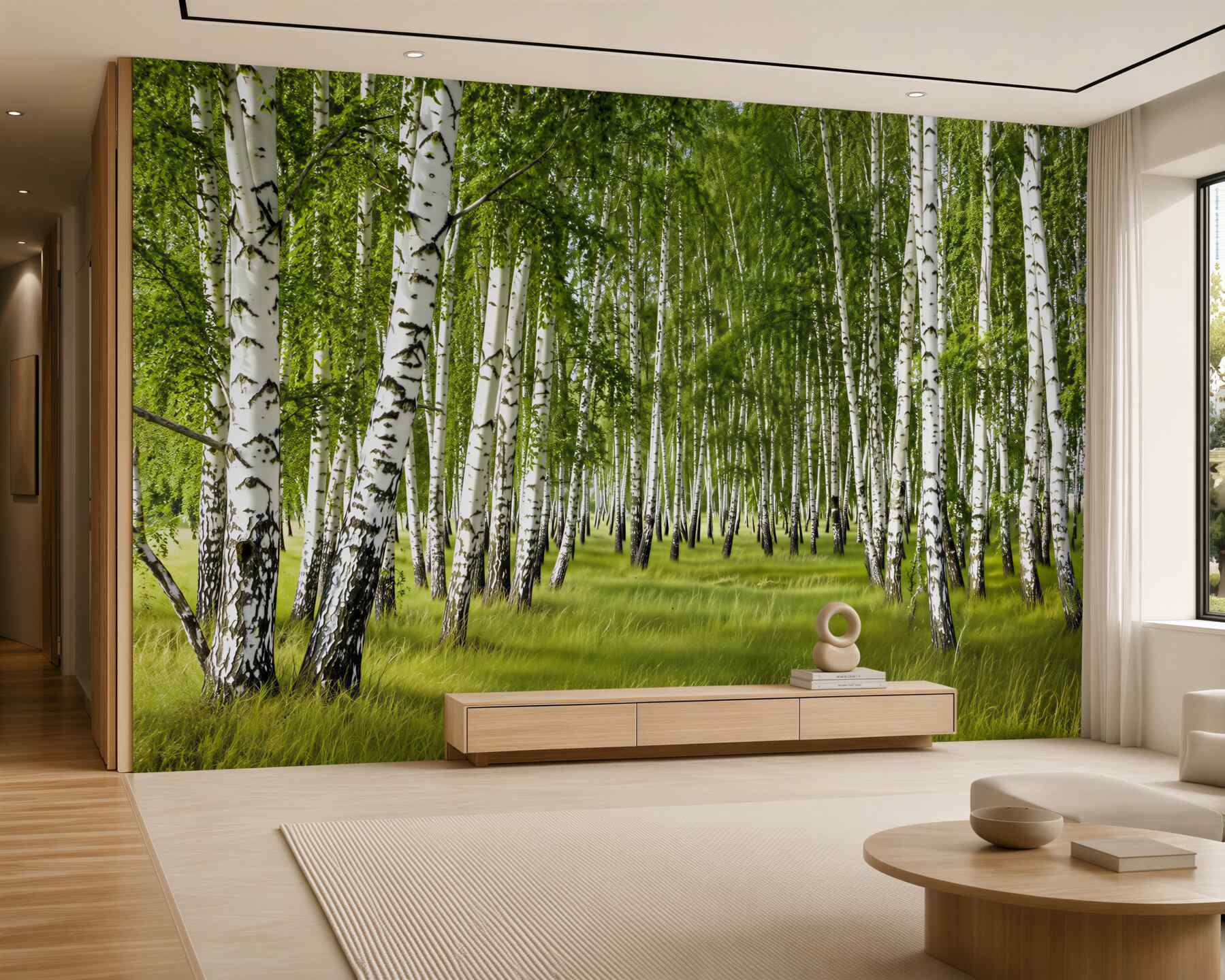 Fotobehang berkenbos