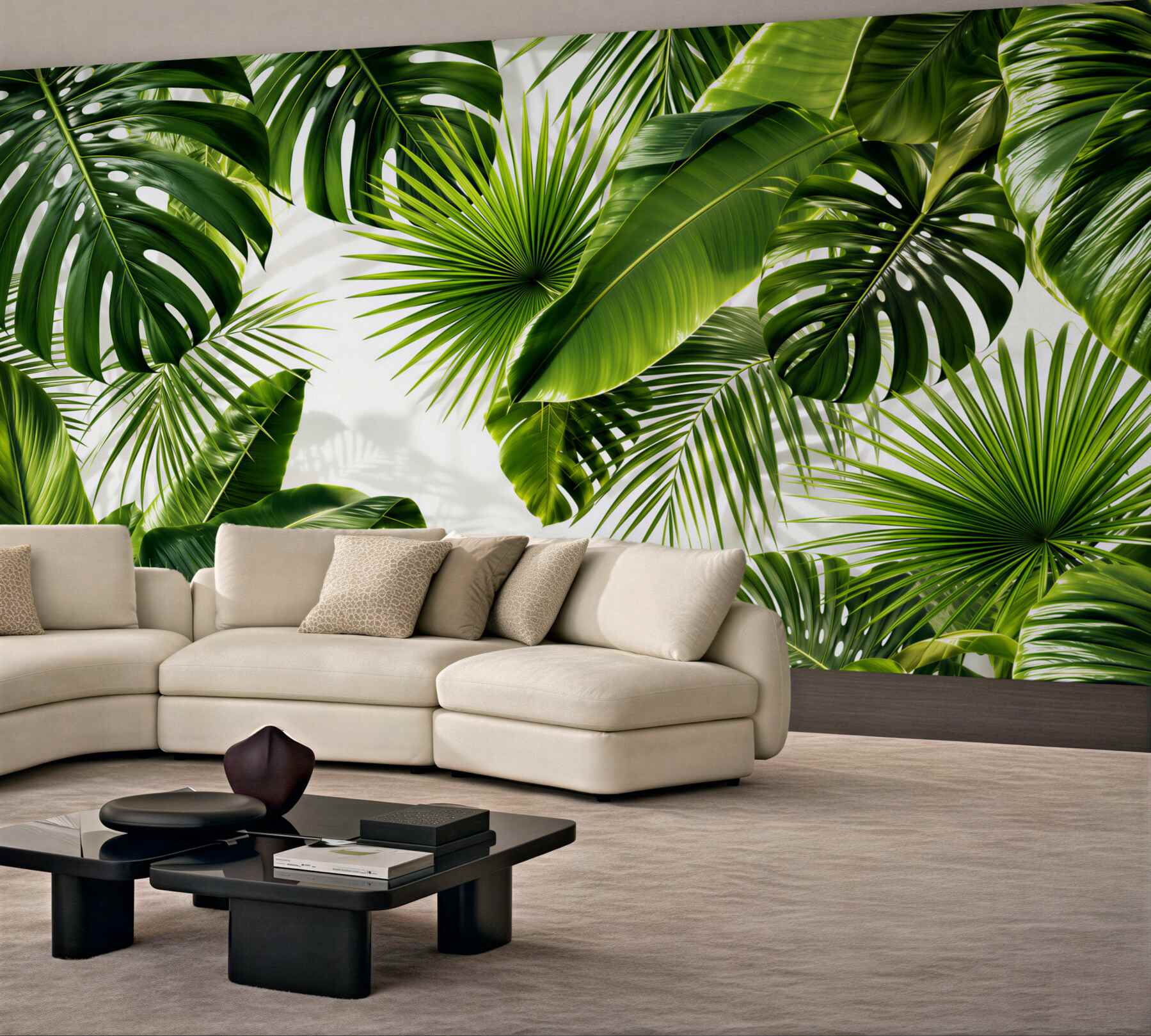 Fotobehang Groen, blad en muur