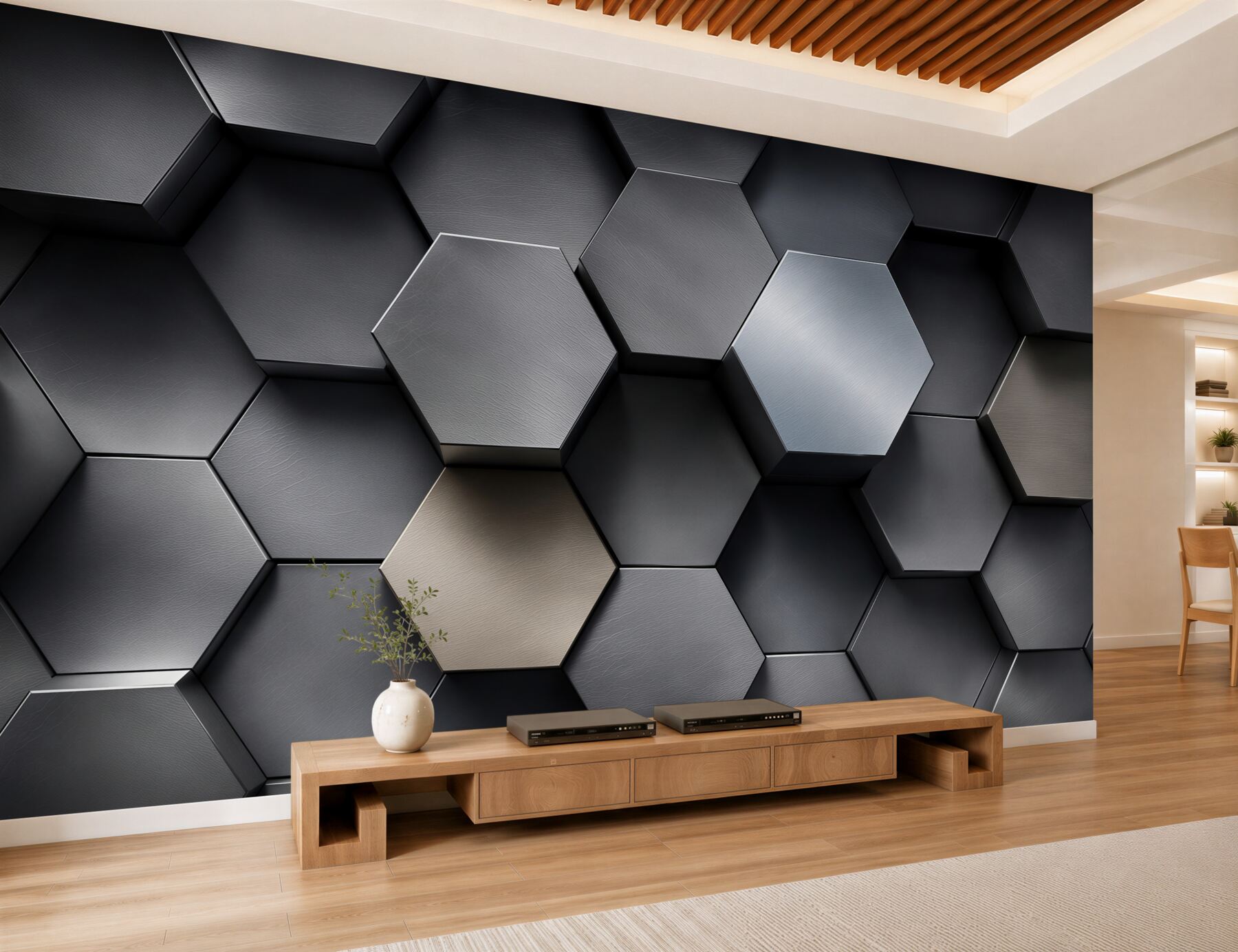 Fotobehang ultra-volumeuze hexagons