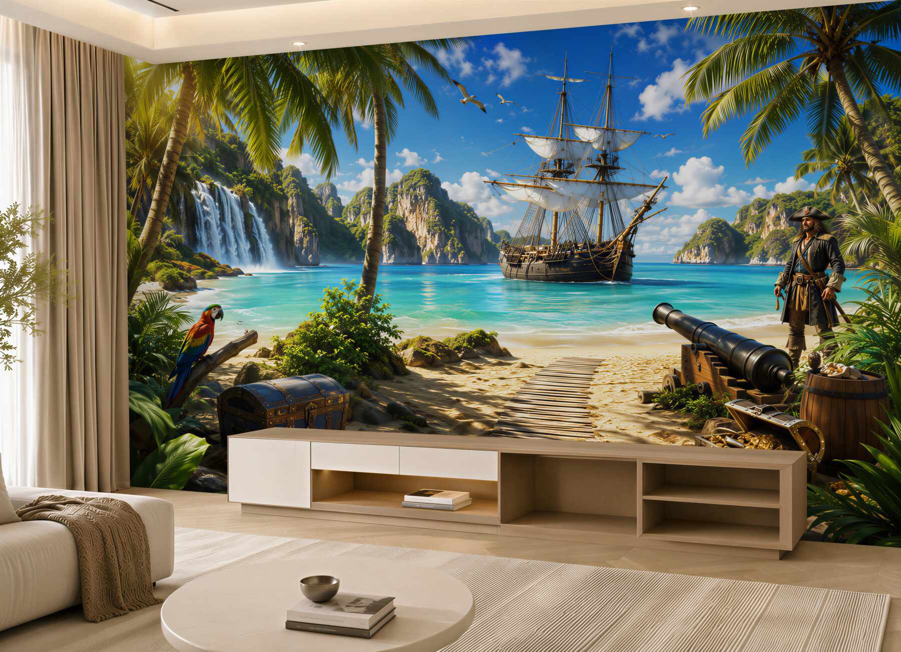 Fotobehang Karveel, voertuig en galeon