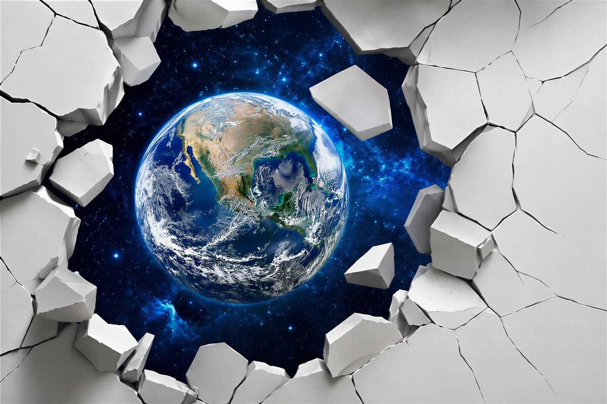 Fotobehang 3D planeet aarde