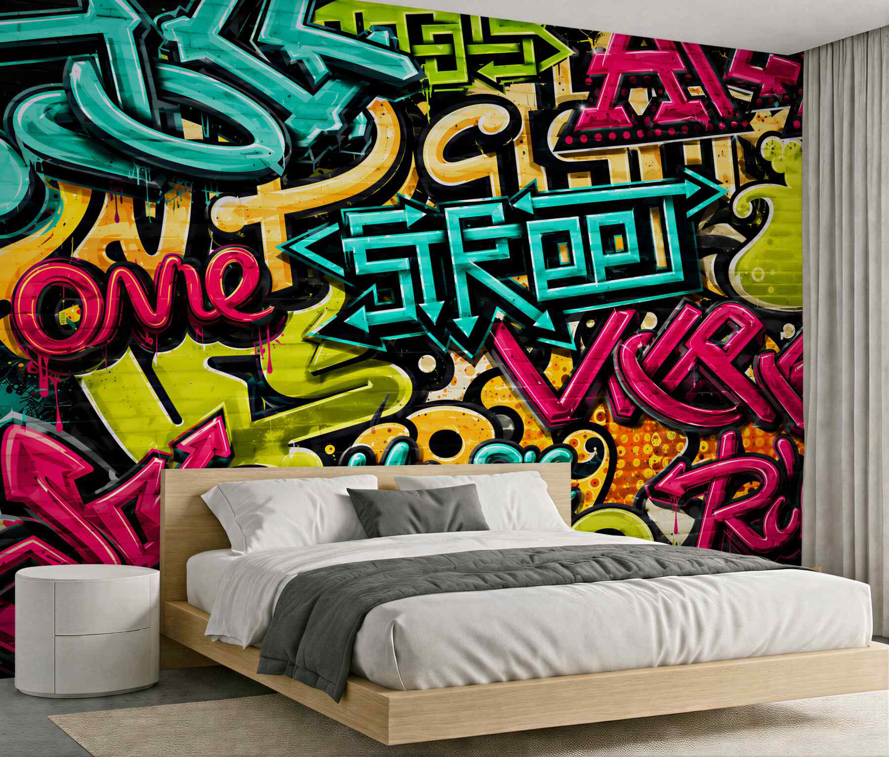 Fotobehang letters in graffiti-stijl