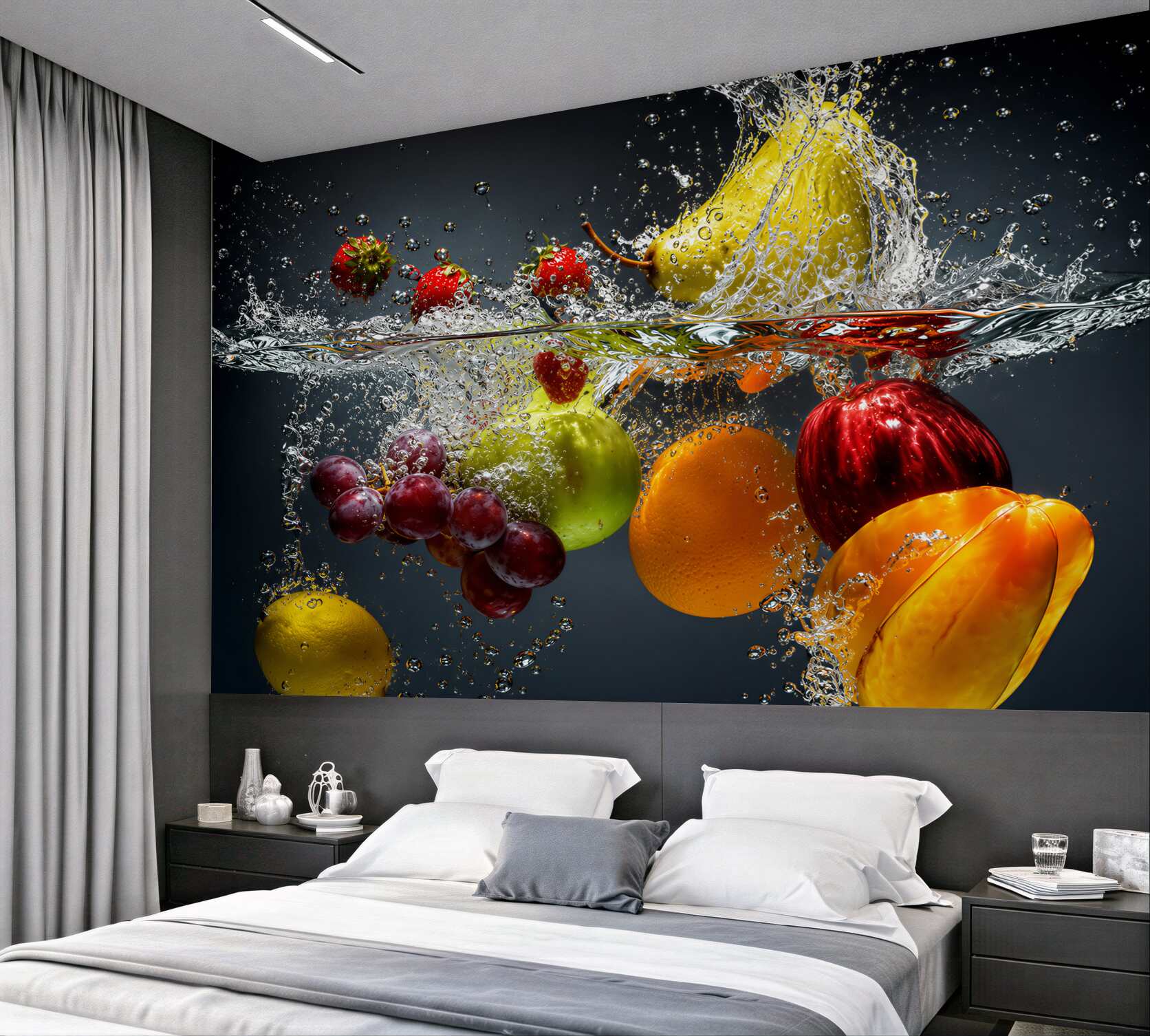 Fotobehang fruit en groenten onder water