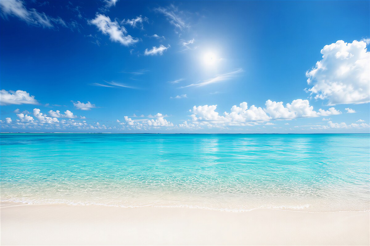 Fotobehang rustige wateren nabij een zandstrand