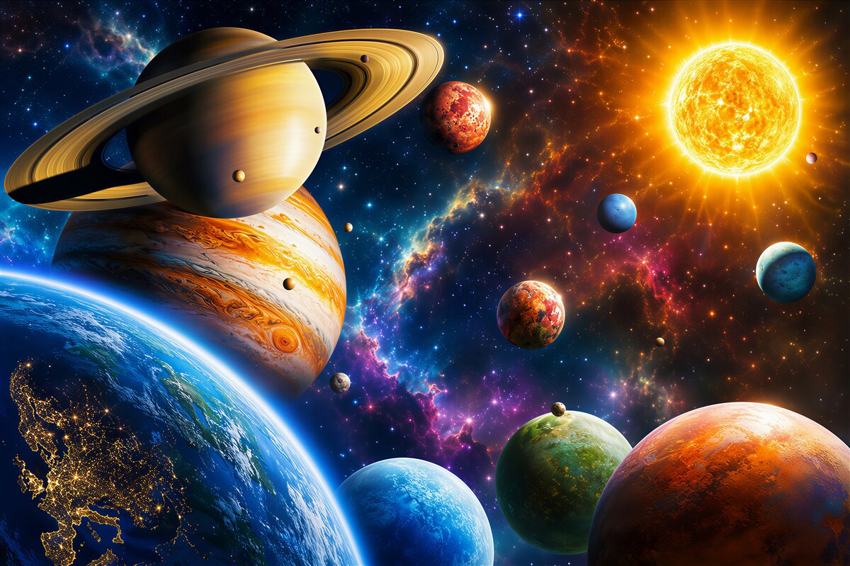 Fotobehang Kleurrijke galaxie