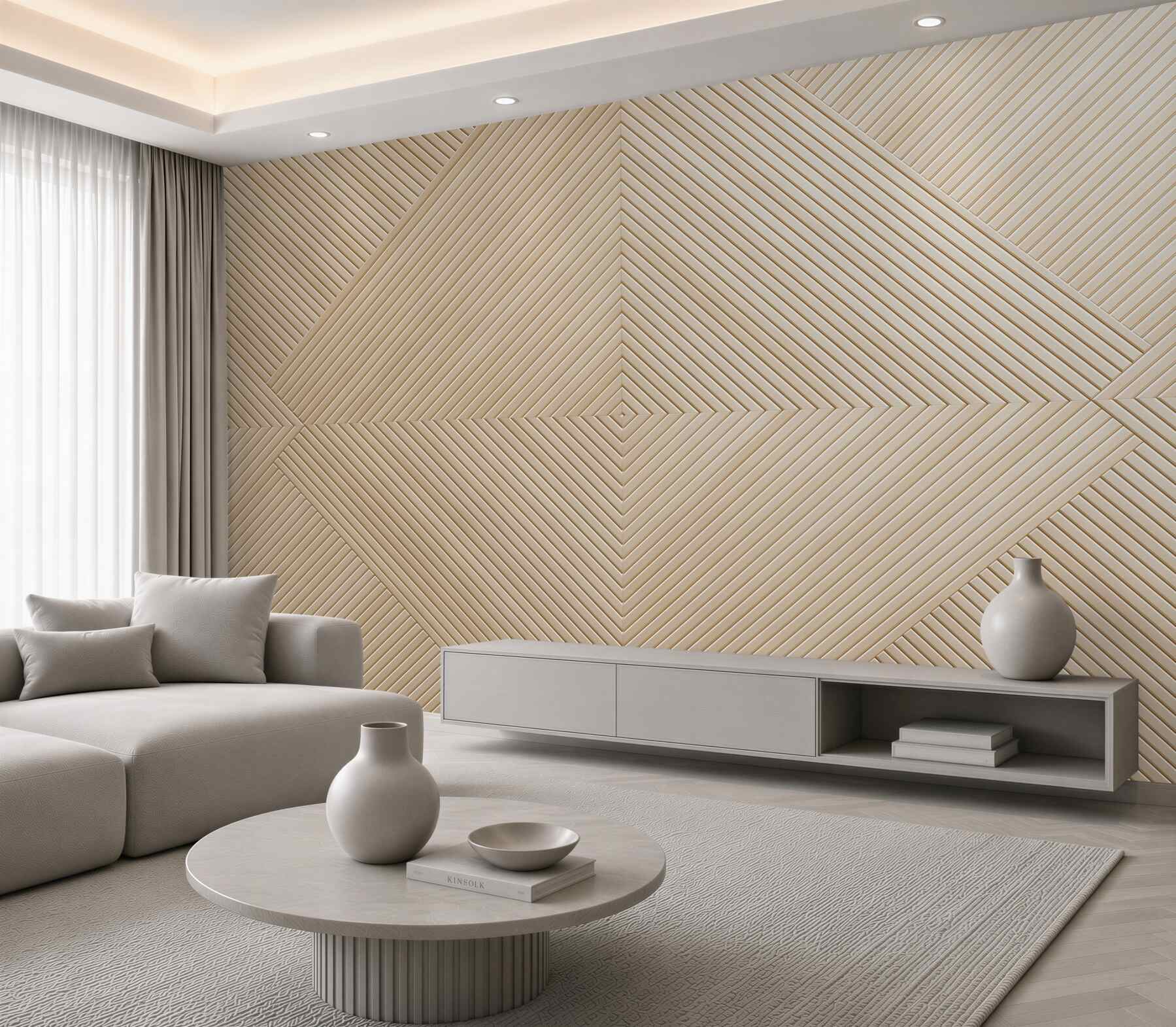 Fotobehang beige hout