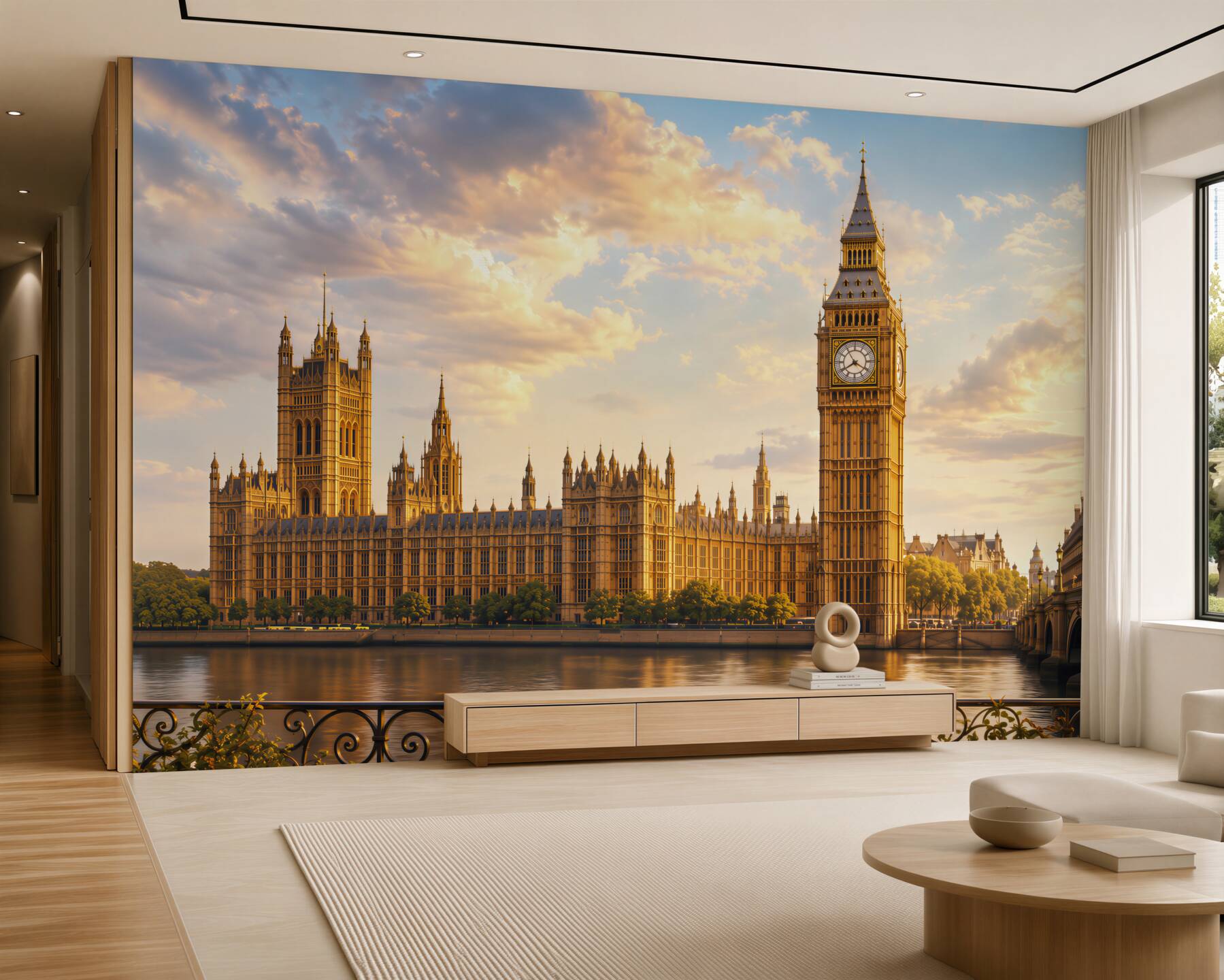 Fotobehang uitzicht vanaf het balkon op Big Ben