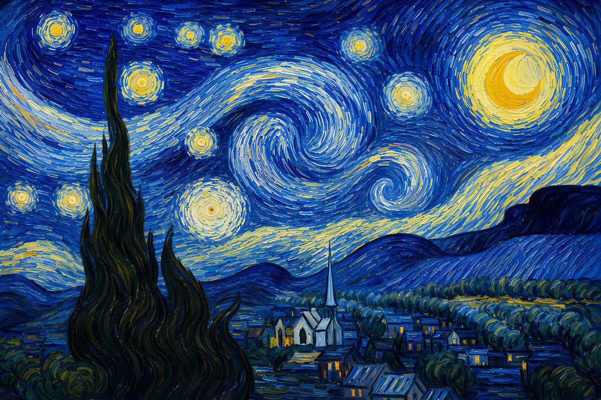 Fotobehang schilderij van Van Gogh
