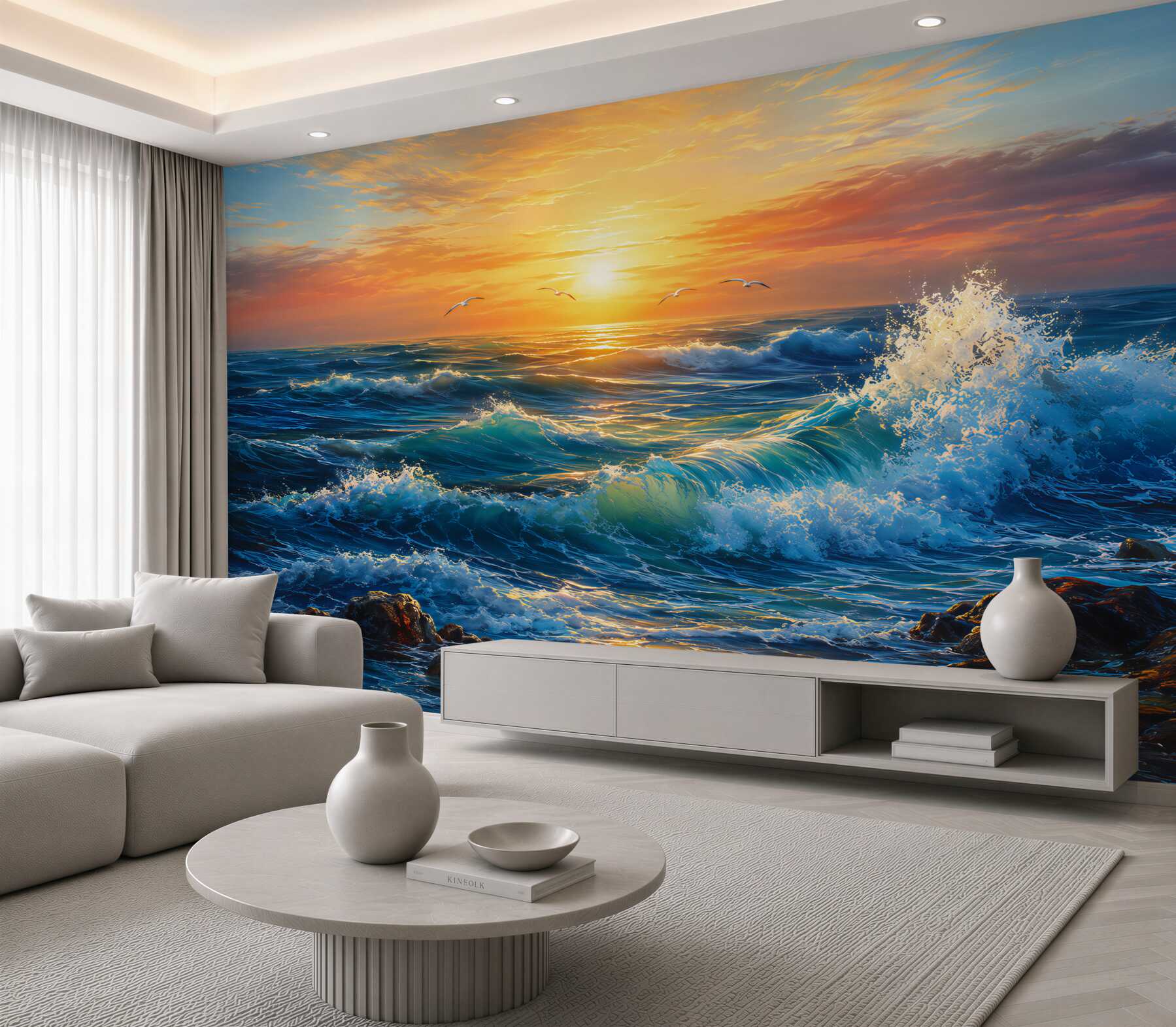 Fotobehang golven op zee