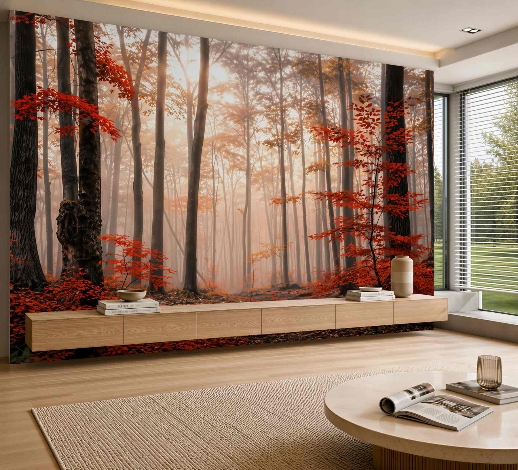 Fotobehang kale herfstbos