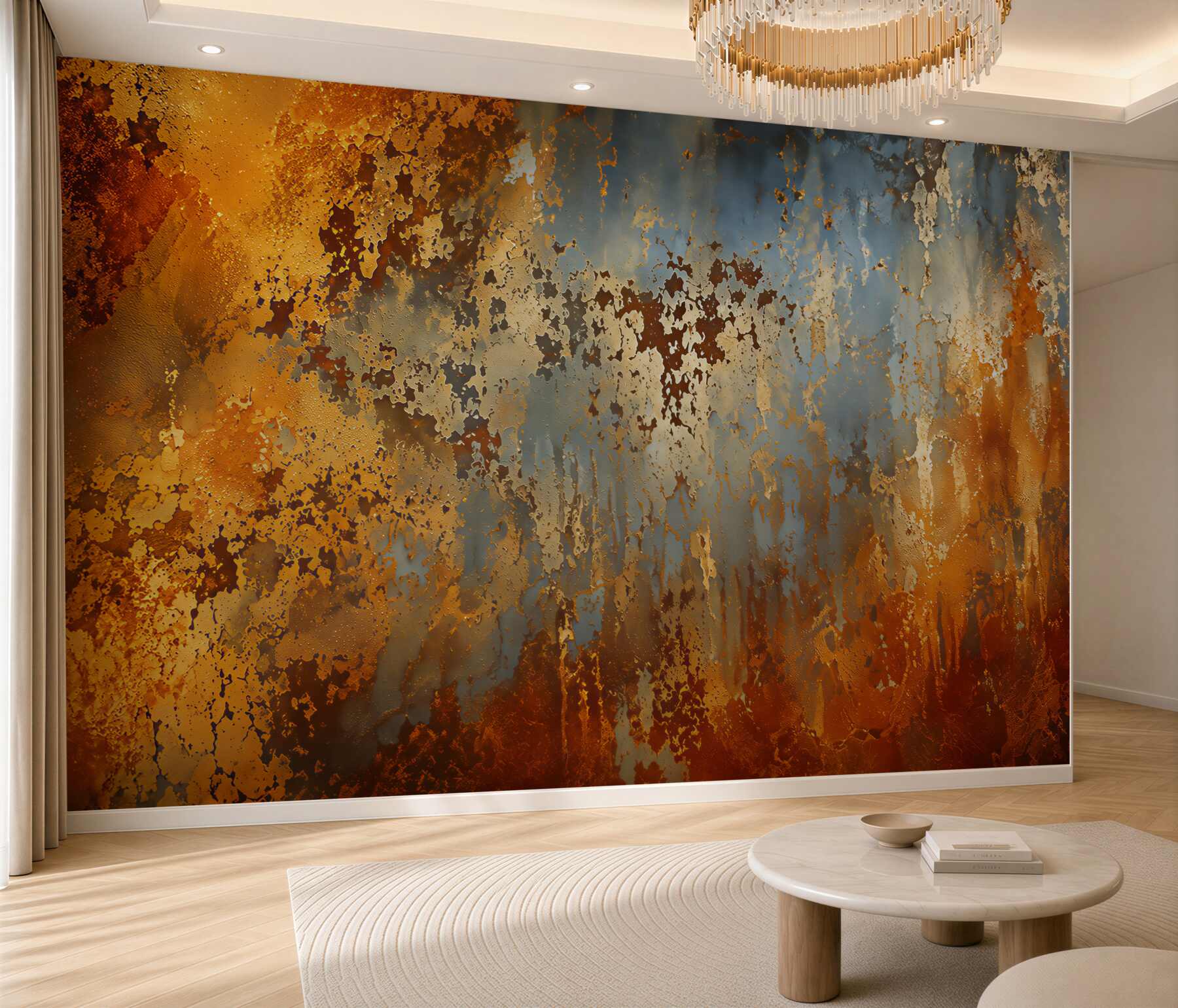Fotobehang drijvende gouden kleur
