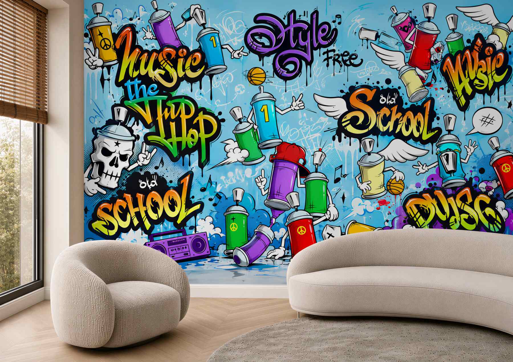 Fotobehang kleurrijke graffiti
