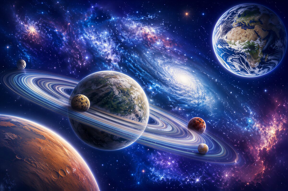 Fotobehang Planeten in de ruimte