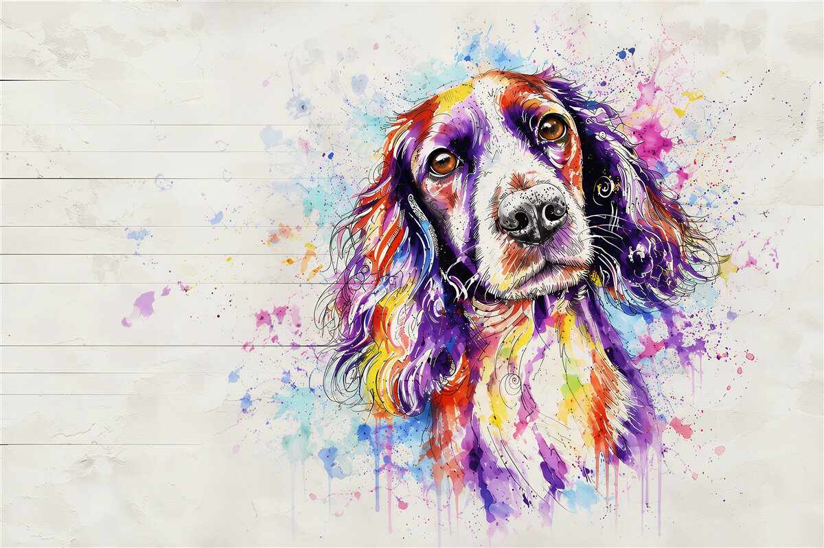 Fotobehang Hond in pop-art stijl