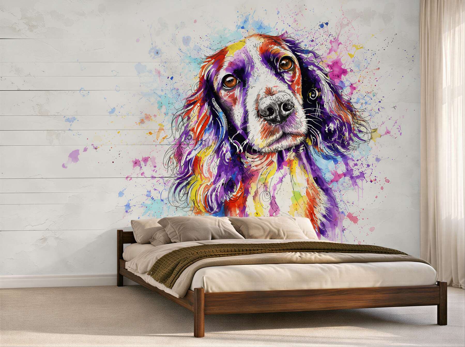 Fotobehang Hond in pop-art stijl