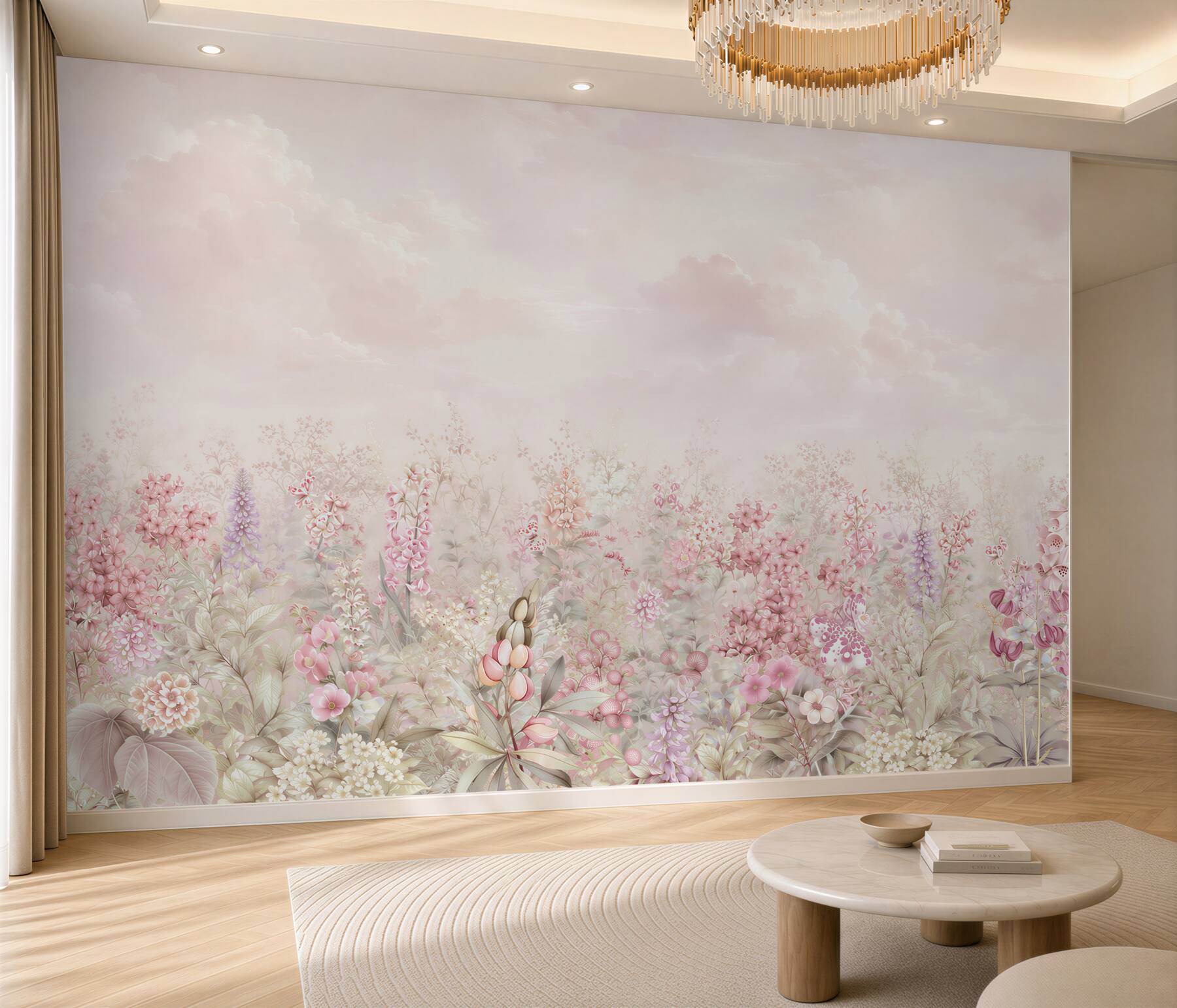 Fotobehang bloemenveld