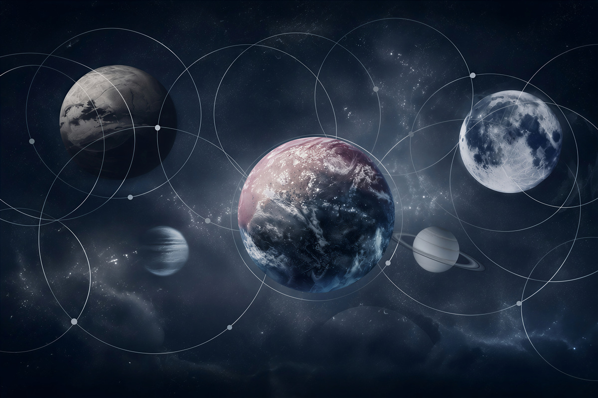 Fotobehang planeten van het zonnestelsel