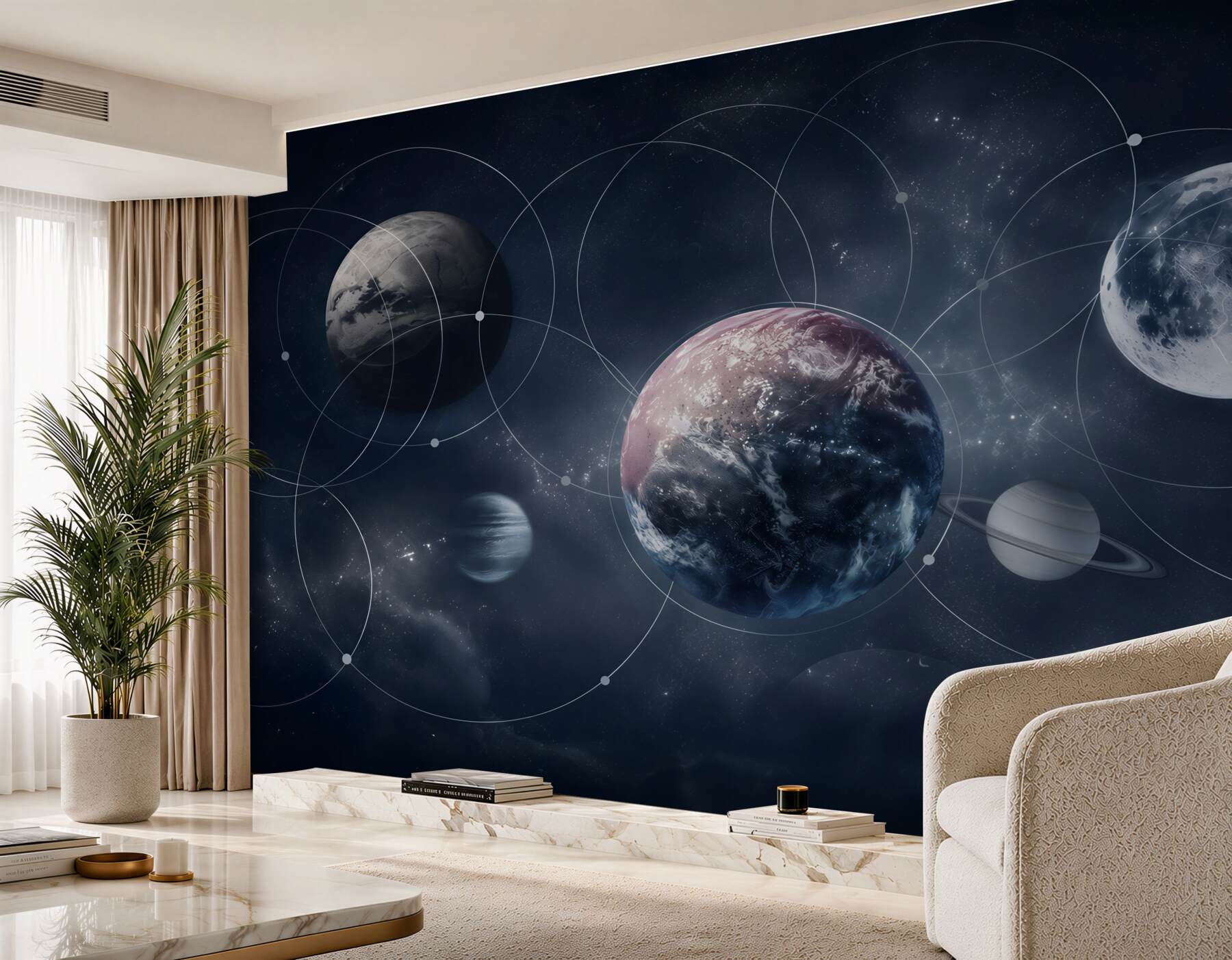 Fotobehang planeten van het zonnestelsel