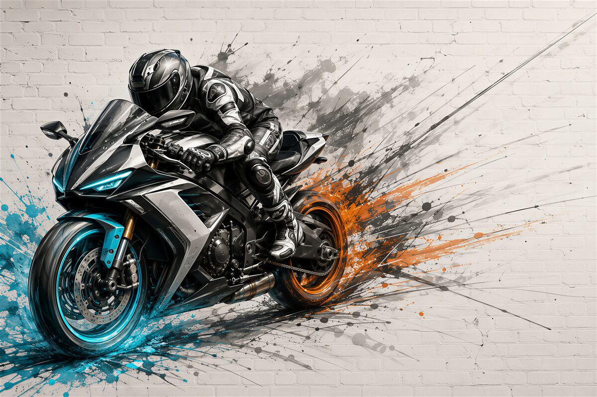 Fotobehang sportmotor dynamisch moderne illustratie