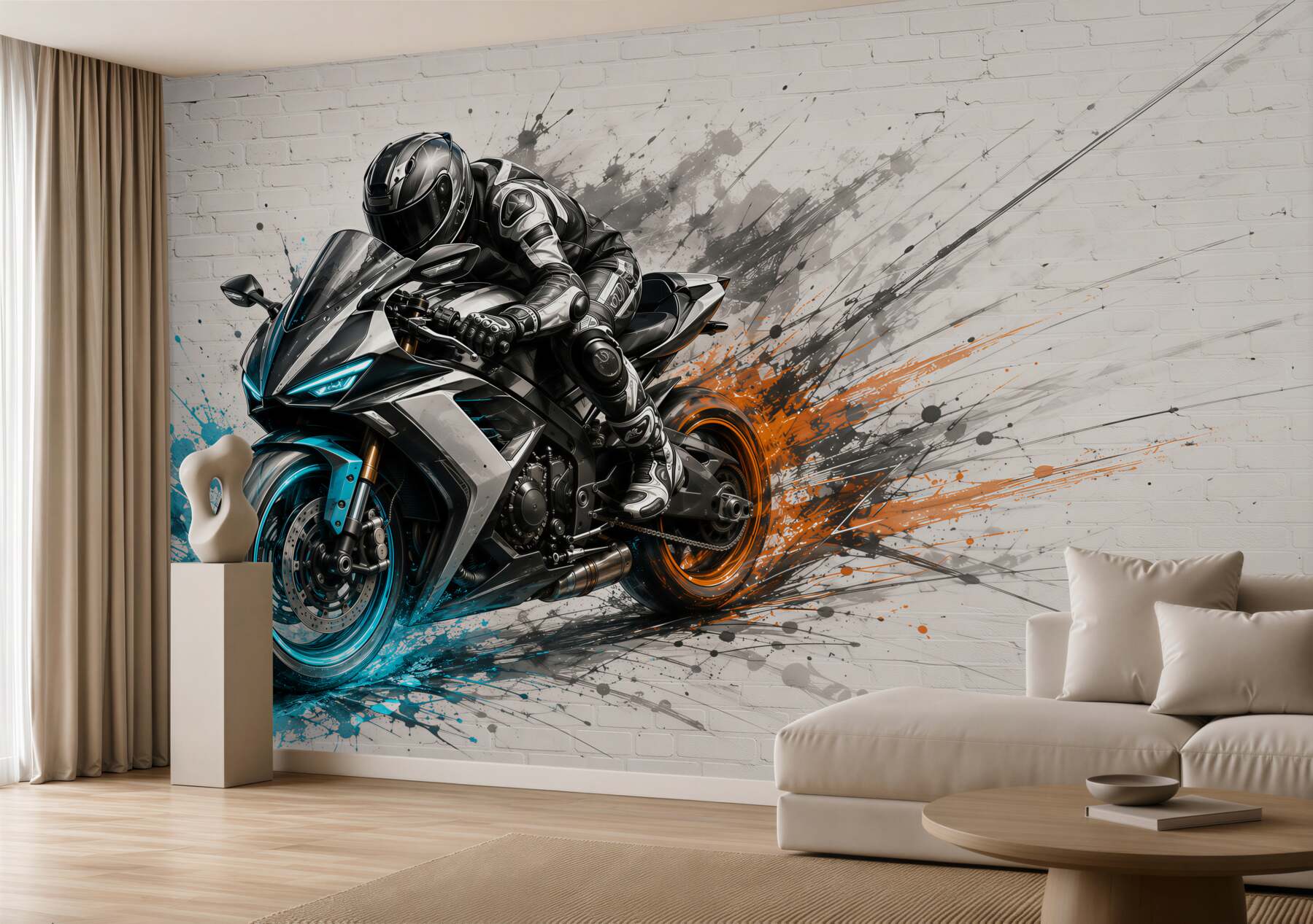 Fotobehang sportmotor dynamisch moderne illustratie